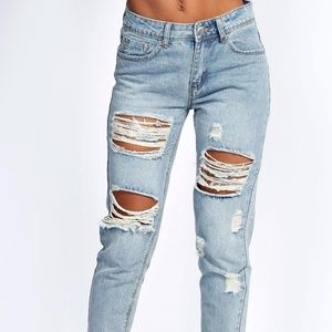 Boohoo All Over Ripped 7 8th Jeans Boohoo All Over Ripped 7 8th Jeans